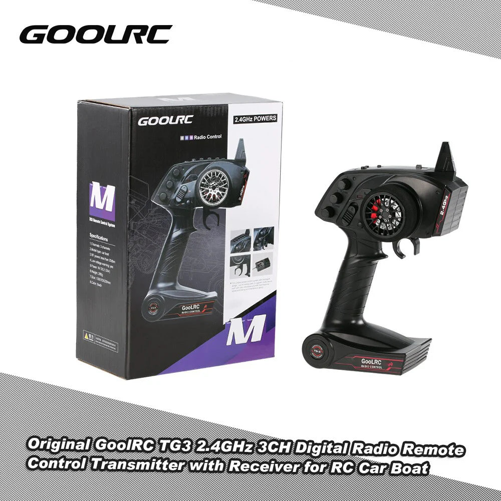 Original High Quality GoolRC TG3 2.4G 3CH RC Transmitter Digital Radio Remote Control Transmitter with Receiver for RC Car Boat
