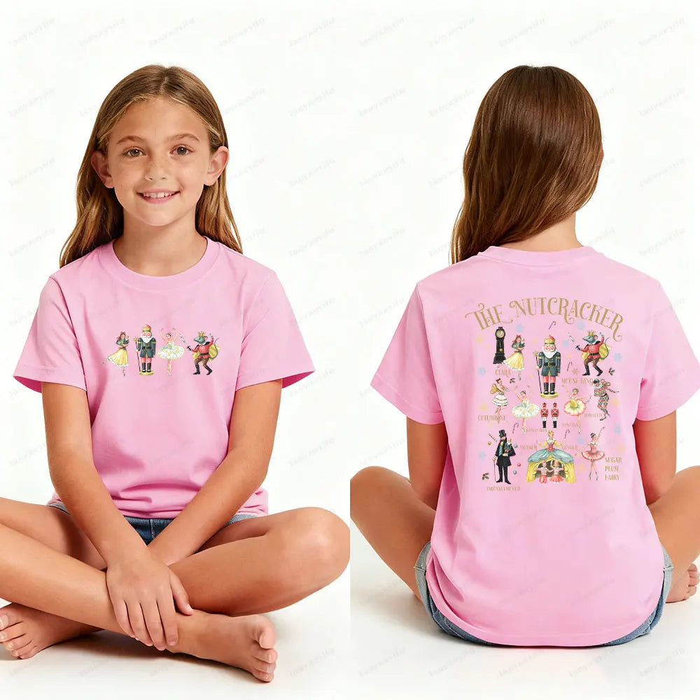 The Nutcracker Ballet Christmas Children's Gift T-shirt Tops Christmas Sugar Plum Fairy Cute Kids Tee Xmas Print Tshirt Clothes