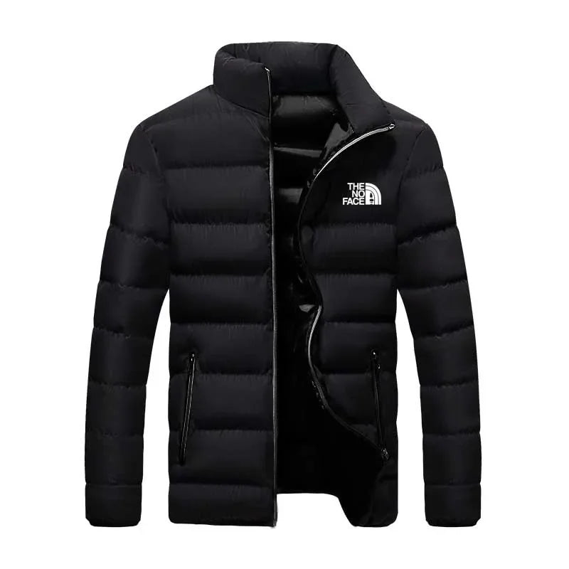 Winter 2025 men's jacket, men's casual wear, solid high neck jacket, men's windproof cotton padded jacket, fashionable and comfo