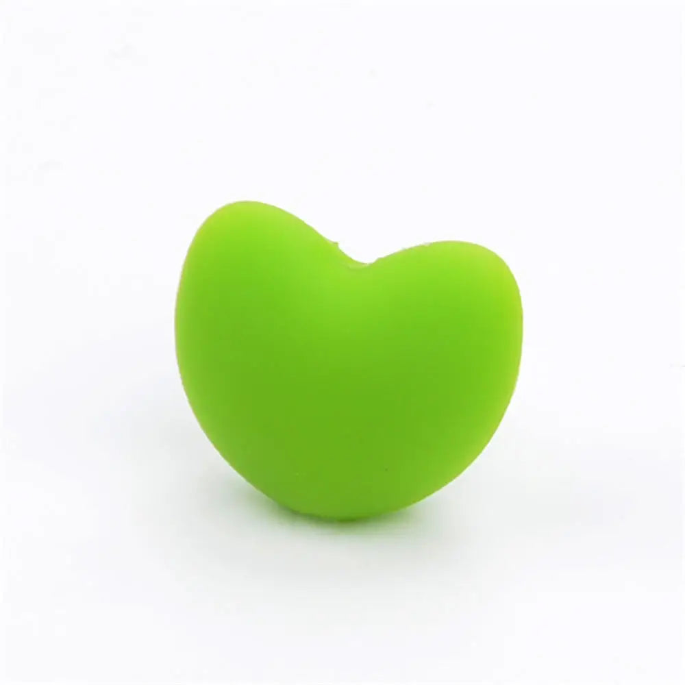 LOFCA Silicone Beads Heart Shape 10pcs Charm Teether Baby Teething Jewelry Nursing Baby Oral Care For Pacifier Holder Necklace