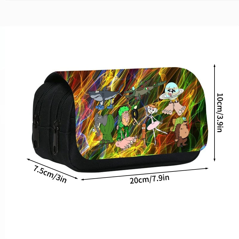 Italian Brainrot Large Capacity Pencil Case Tungtungtung Sahur Stationery Bag Back to School Pen Bag Zipper Boys Pencil Pouch