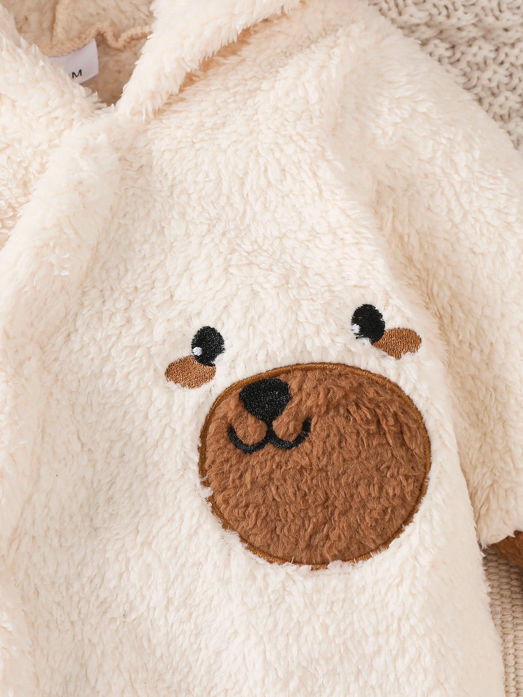 Winter  0-1  Years  Old  Infant  Baby  Boys  Bear   Print   Hooded   jumpsuit