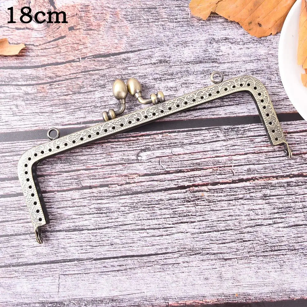 1PCS Bronze DIY Purse Handbag Handle Coins Bags Metal Kiss Clasp Lock Frame New Fashion Handle 8.5/10.5/12.5/15/16/18/20cm