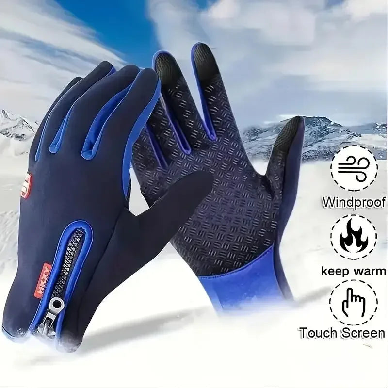 Winter Warm Man  Gloves Ski Outdoor Waterproof Non-Slip Fishing Gloves Women Windproof Sport Riding Gloves