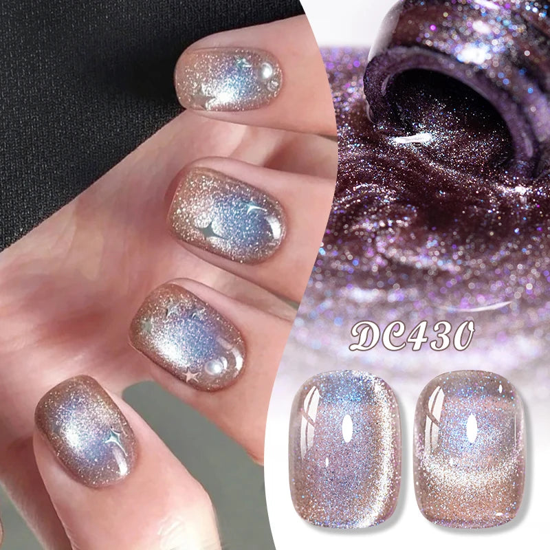 Auroras Glitter Cat Magnetic Gel Gel Polish Sparkling Glitter Laser Semi Permanent Soak Off UV Gel Varnish Manicure Nail Art DIY
