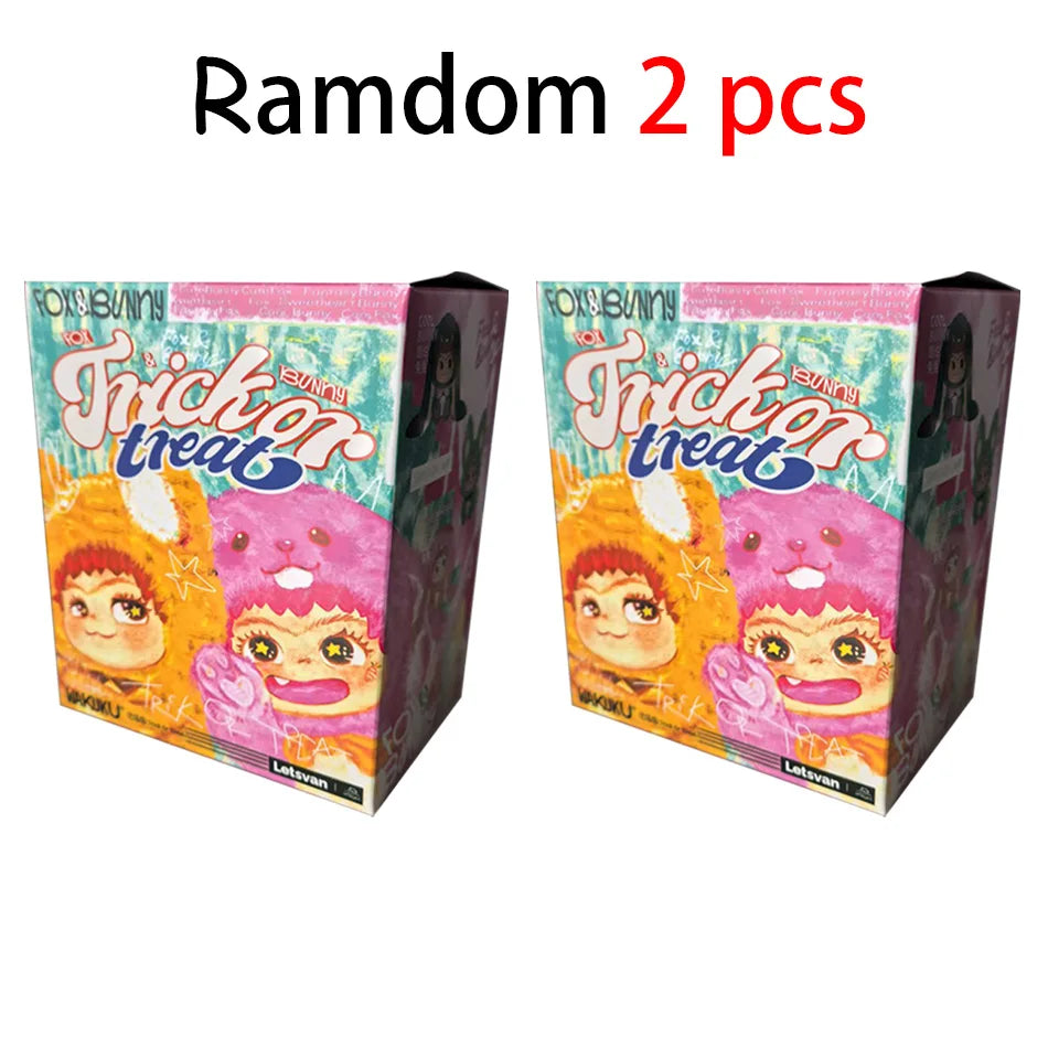 INew Genuine Wakuku Fox And Bunny Trick Treat Series Mystery Box Kawaii Vinyl Doll Plush Toy Kawaii Pendant Collection Toy Gifts