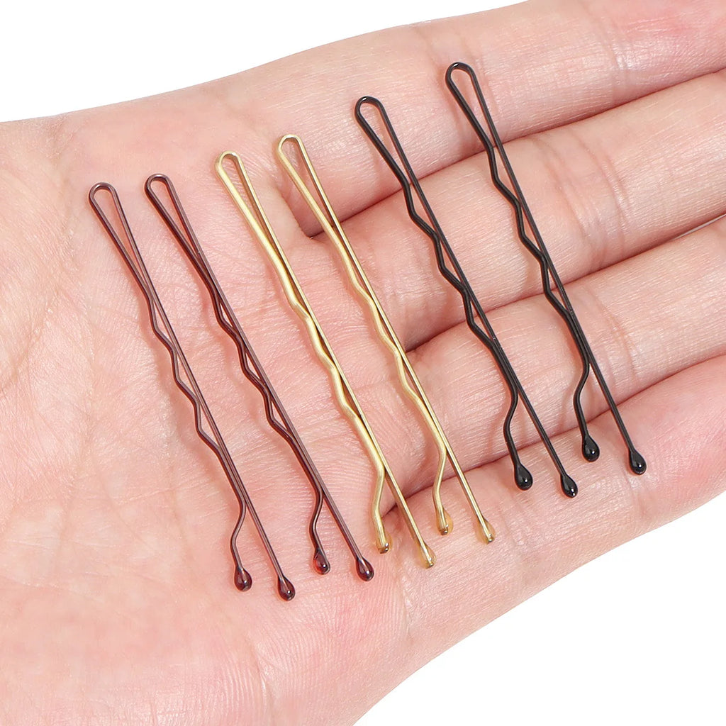 50 Pcs 4 Colors 5cm Hair Clip Lady Hairpins Curly Wavy Grips Hairstyle Hairpins Women Bobby Pins Styling Hair Accessories