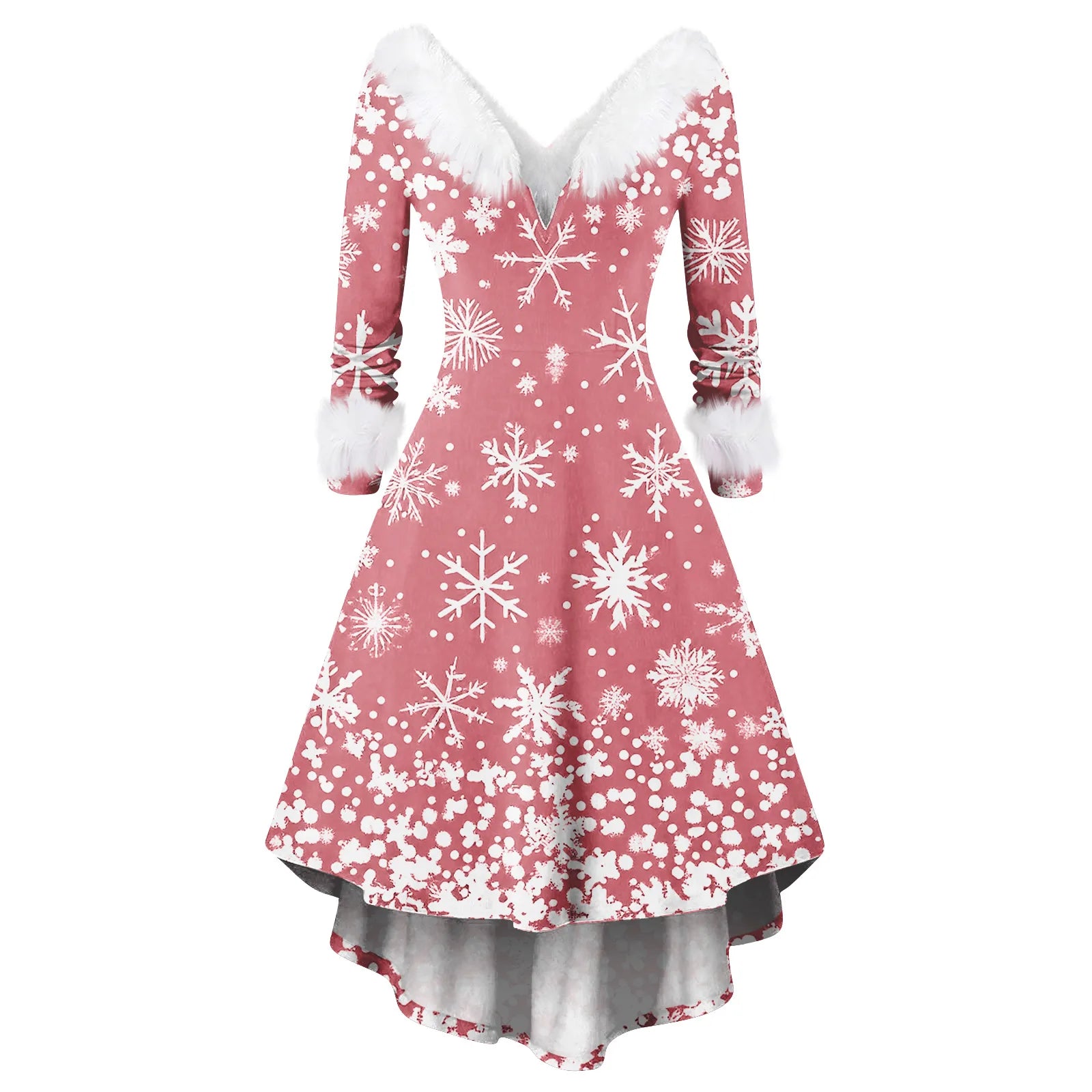 Winter Ladies' Christmas Printed Dress Party Dress Festive Vintage Casual Dress Christmas Day Atmosphere Clothing