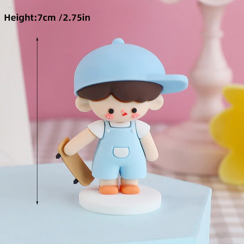 Valentine's Day Casual Wear Boys Girls Cake Decoration Cartoon Personality Couple Confession Doll for Birthday Cake Toppers