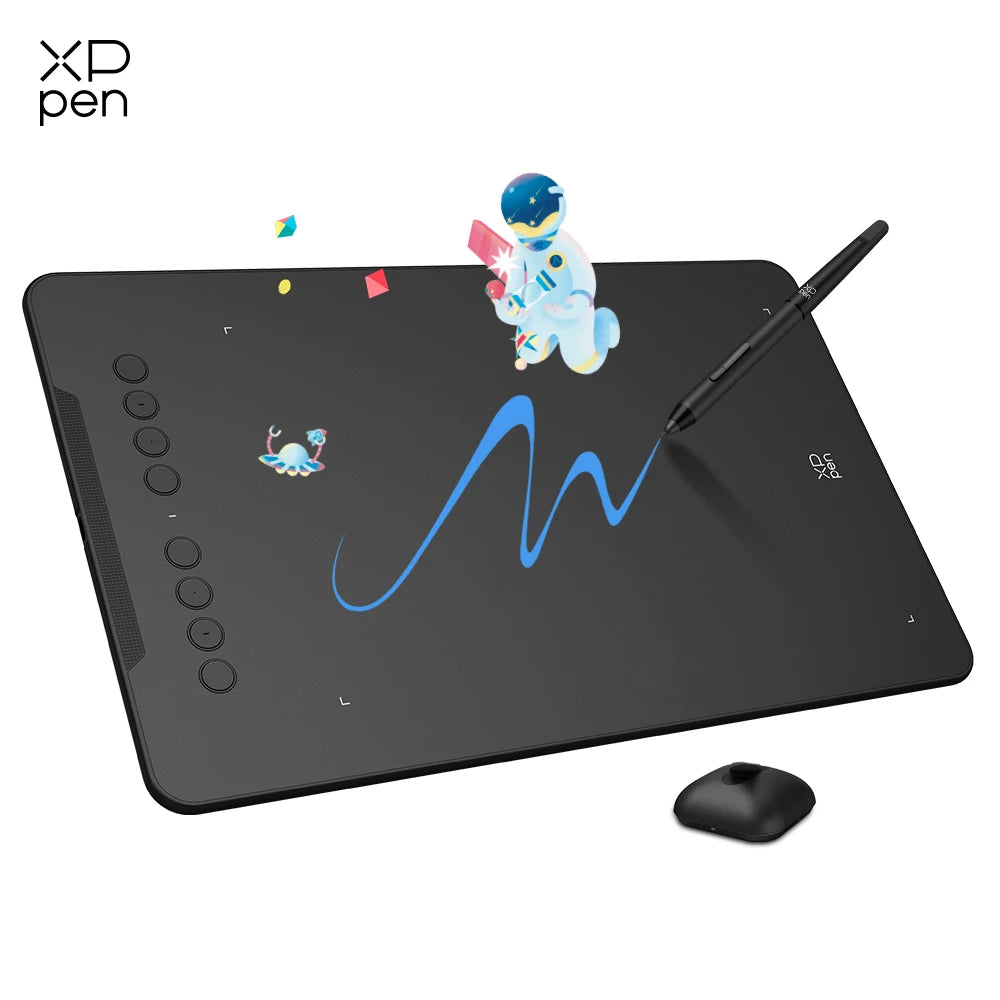 XPPen New Deco01V3 10 Inch Graphics Digital Tablet Drawing Tablet 16384 Levels Pressure 8 Shortcut Keys for Android Windows Mac