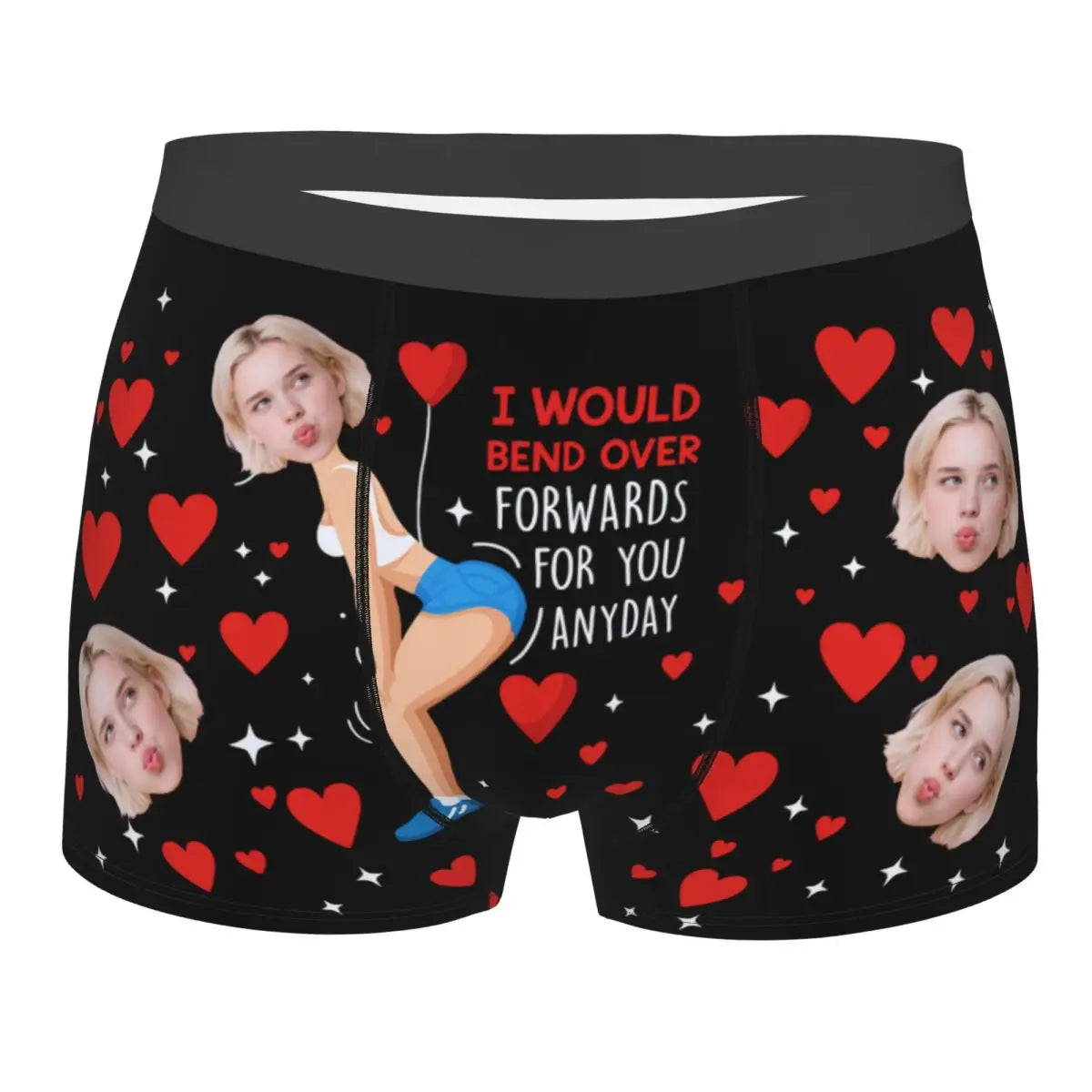 Valentine's Day Men's Personalized Face Photo Custom Underwear Design Your Own Boxer Briefs Panties Underpants For Husband