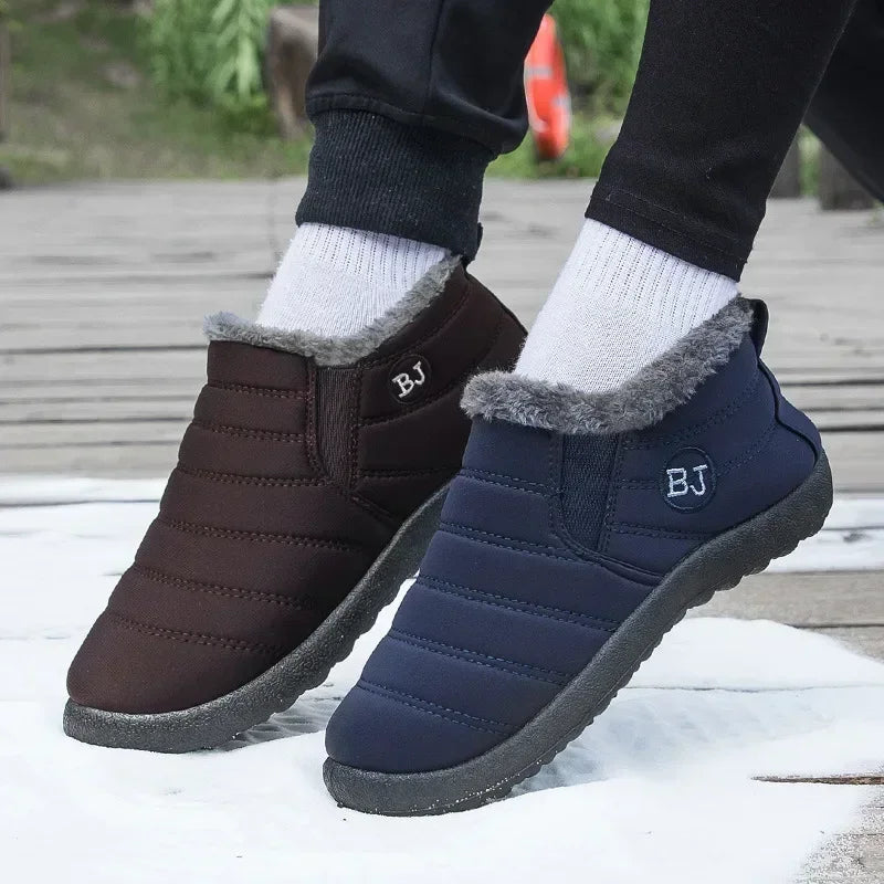 Winter Boots for Women Waterproof Snow Boots Botines Mujer 2025 New Slip on Plus Size Women Shoes Flat Couple Cotton Shoes Men