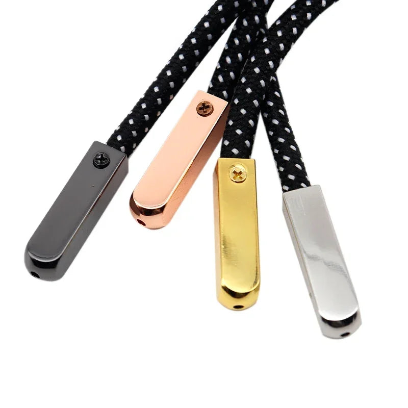 DIY Metal Aglets 4Pcs/Set Sneaker Shoestring Caps Tips for Laces Replacement Mirror Gold Silver Luxury Tape Ends Terminals