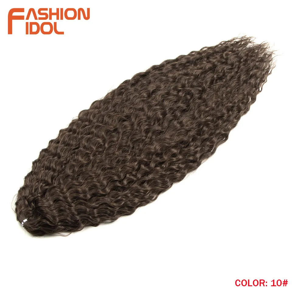 FASHION IDOL Ariel Twist Crochet Hair Synthetic 22 Inch 300g 3 Bundles Water Wave Hair Extensions Ombre Blonde Braid Curly Hair