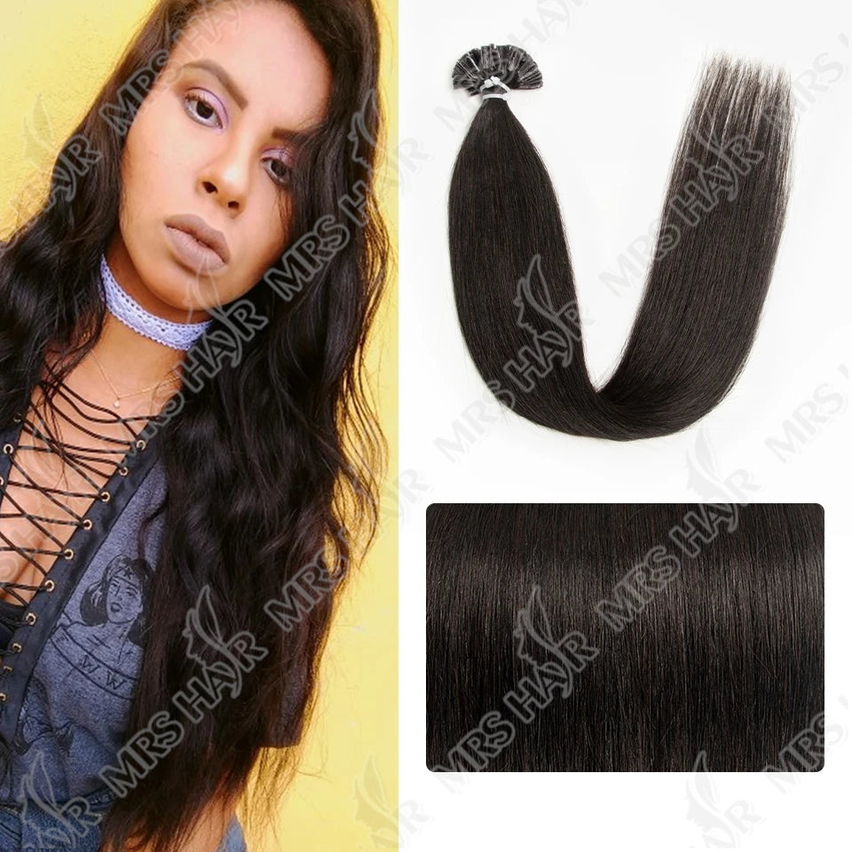 U Tip Fusion Hair Extensions Blonde Natural Real Human Hair Extensions 1.5cm Keratin Hair Capsules 50pcs 30g 40g 50g 12-24inch