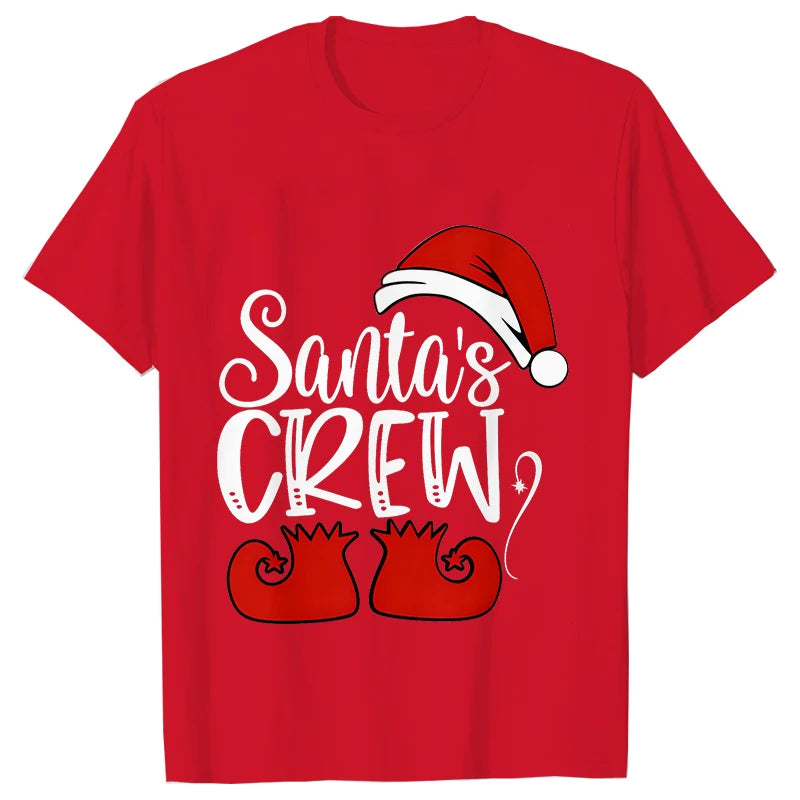 Santa's Crew Shirt Christmas T-shirts Santa Crew Family Outfit Cute Family Christmas Tee Shirts Family Party Tshirts Tops