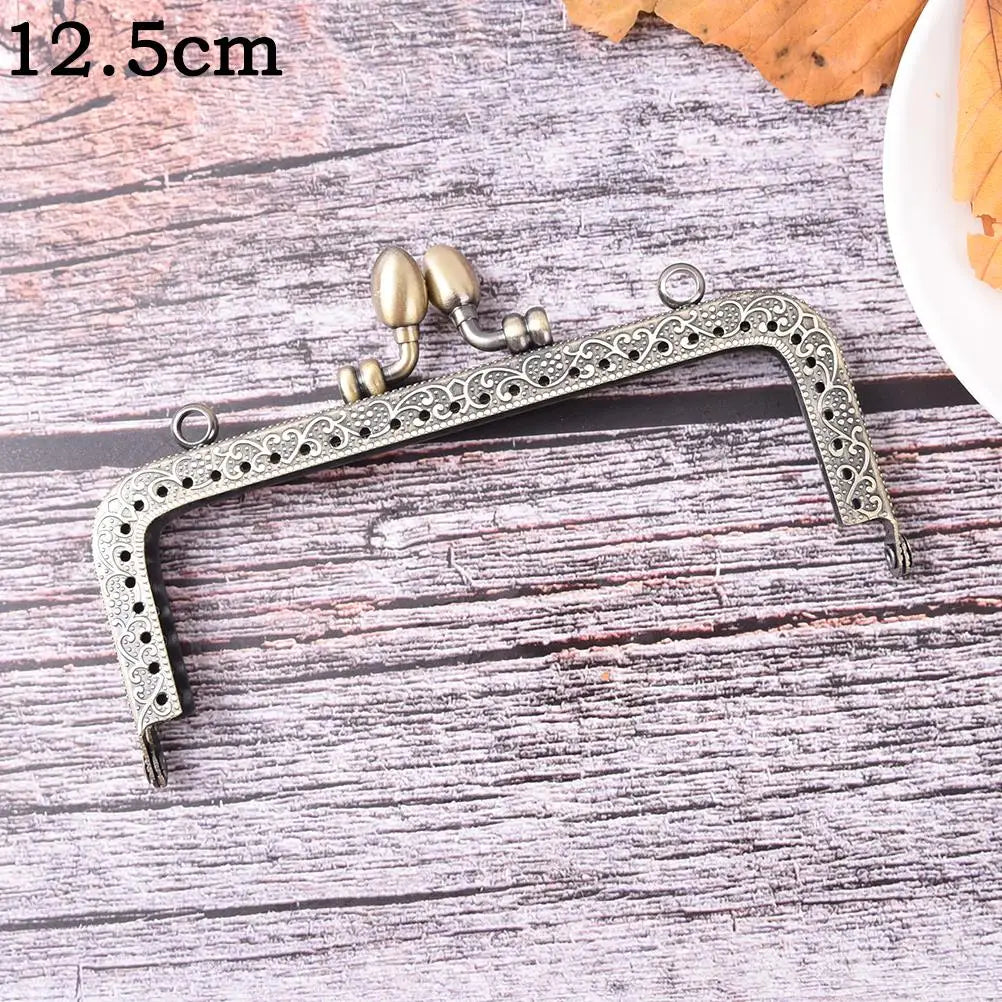 1PCS Bronze DIY Purse Handbag Handle Coins Bags Metal Kiss Clasp Lock Frame New Fashion Handle 8.5/10.5/12.5/15/16/18/20cm