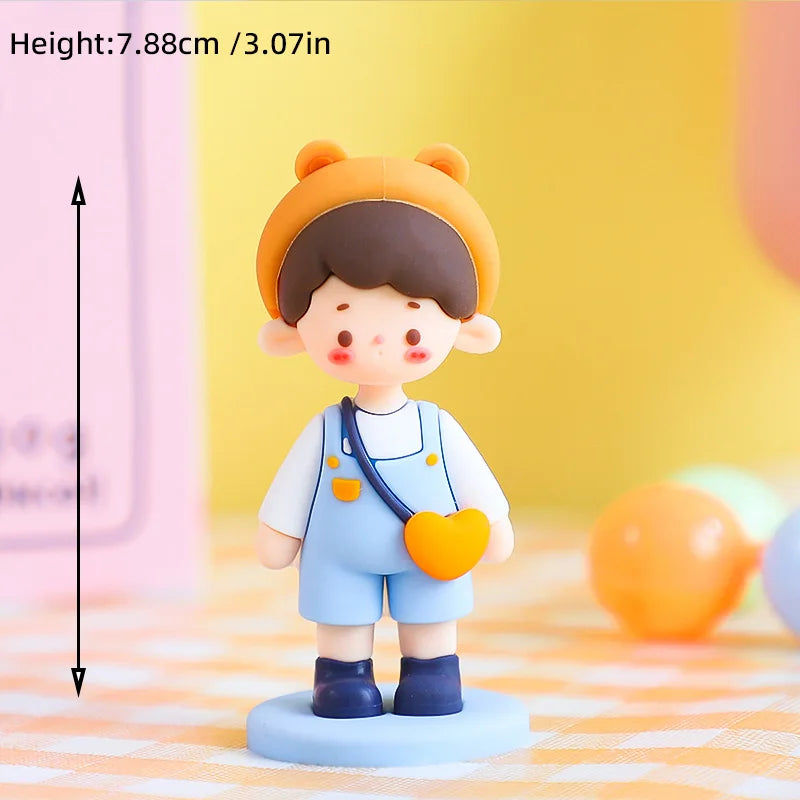 Valentine's Day Casual Wear Boys Girls Cake Decoration Cartoon Personality Couple Confession Doll for Birthday Cake Toppers