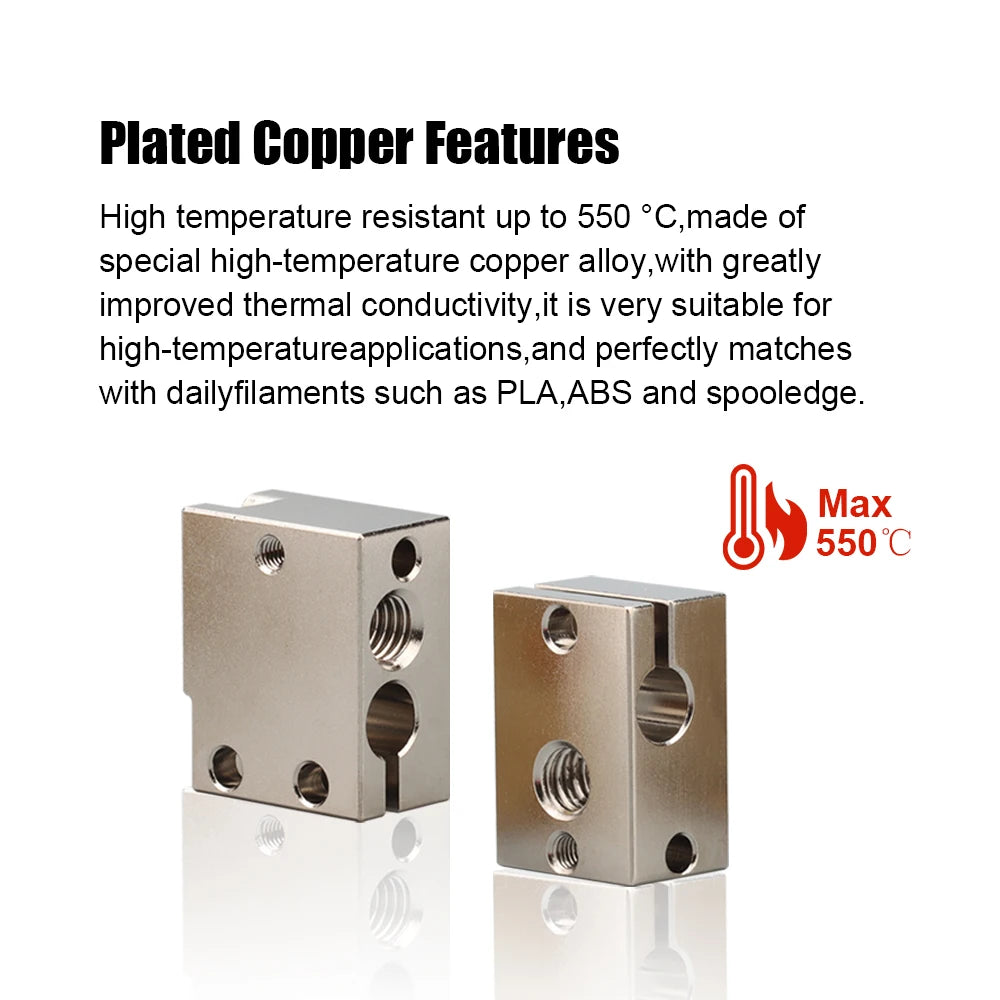 Trianglelab v6 Brass Heatblock For Hotend 3D Printer High Temperature Hardened Steel V6 Nozzles DDB  MATRIX EXTRUDER