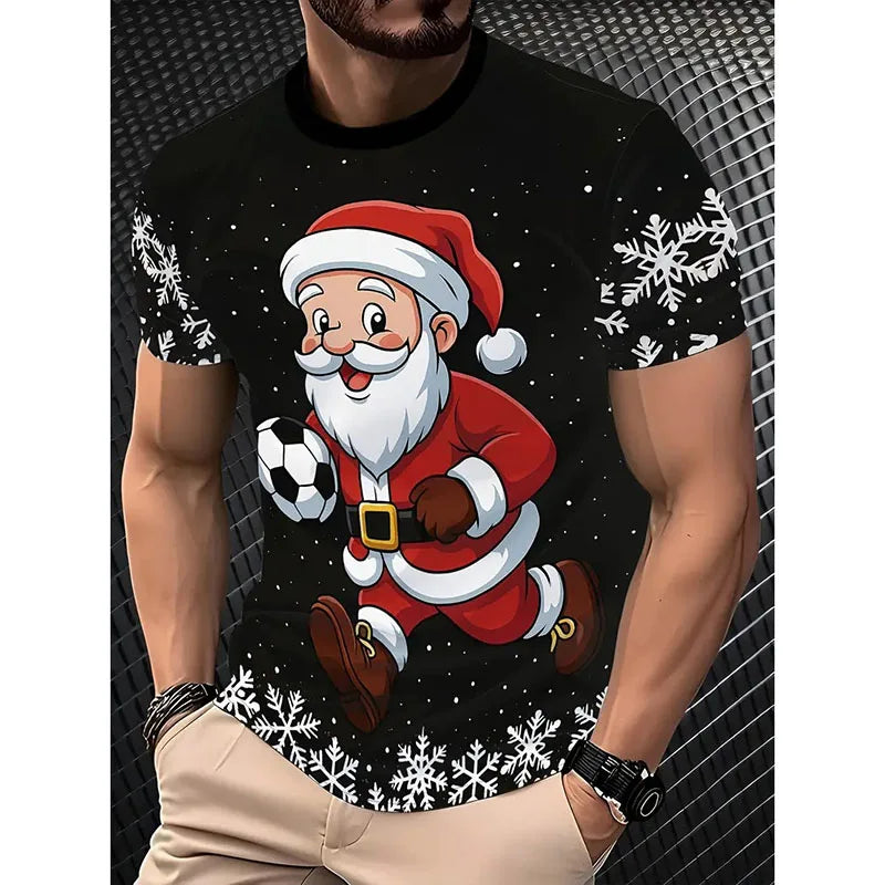 HO HO HO Happy Christmas T-shirt Unisex Cute Funny Colorful Santa Claus Print Short Sleeve T Shirts 2026 New In Kid Gift Tee