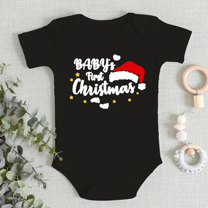 First Christmas of Family Matching T-Shirts Merry Christmas Baby Girl Boys Clothes First Christmas As Mom Dad Matching T-shirt
