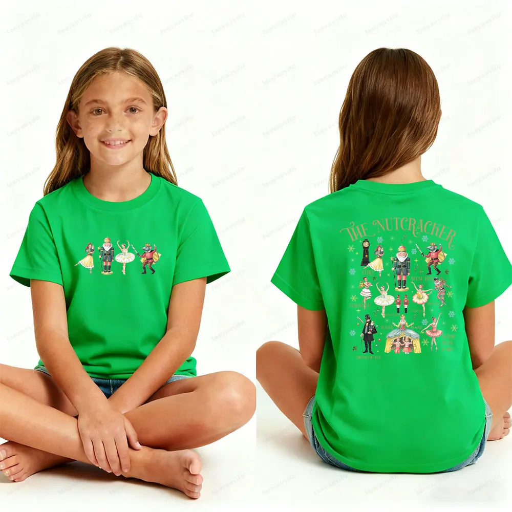 The Nutcracker Ballet Christmas Children's Gift T-shirt Tops Christmas Sugar Plum Fairy Cute Kids Tee Xmas Print Tshirt Clothes