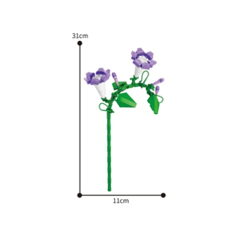 Valentine's Day Immortal Bouquet Creative Desktop Decoration Flowers Building Blocks Puzzle Simulation Toy Girls Gifts #T3