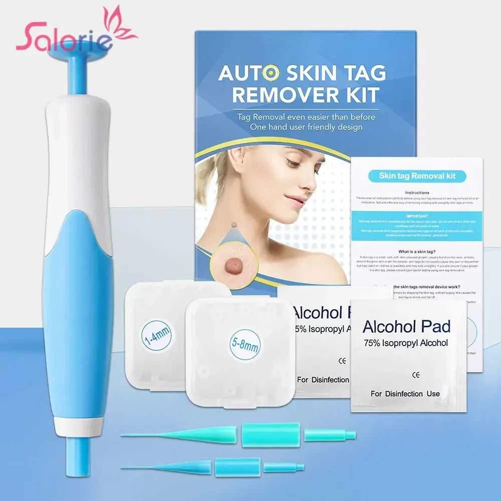 2 in 1 Skin Tag Remover Kit Mole Wart Remover Mahcine  Auto Micro Skin Tag Treatment Removal Tool Facial Beauty Care Device