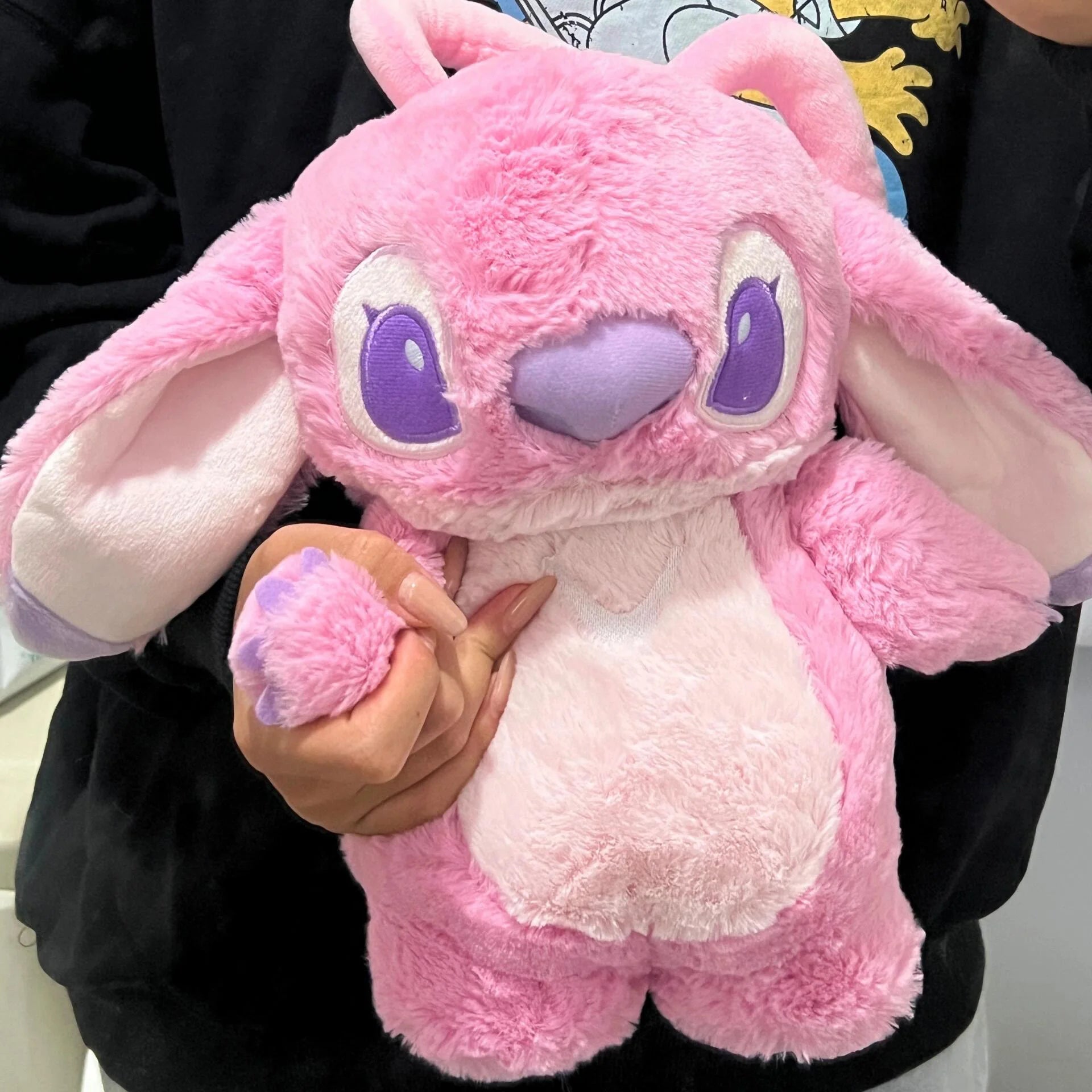 Stitch and Strawberry Bear Heating Pad Soft Flannel Hot Water Bottle with Fur Cover Perfect for College Girls Winter