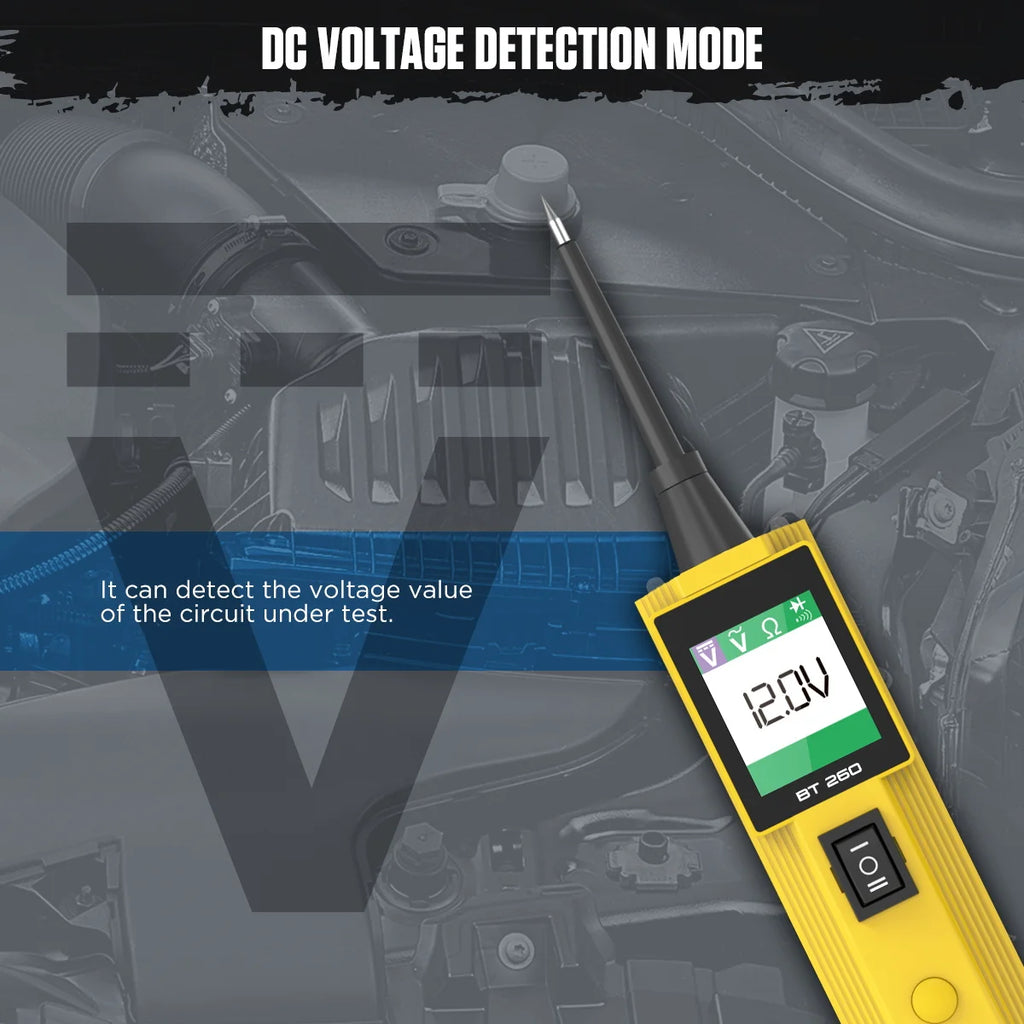 AUTOOL BT260 Car Electrical Circuit Tester Power Probe Automotive Scanner Auto LED Display Voltage Digital Diagnostic Tool pb100