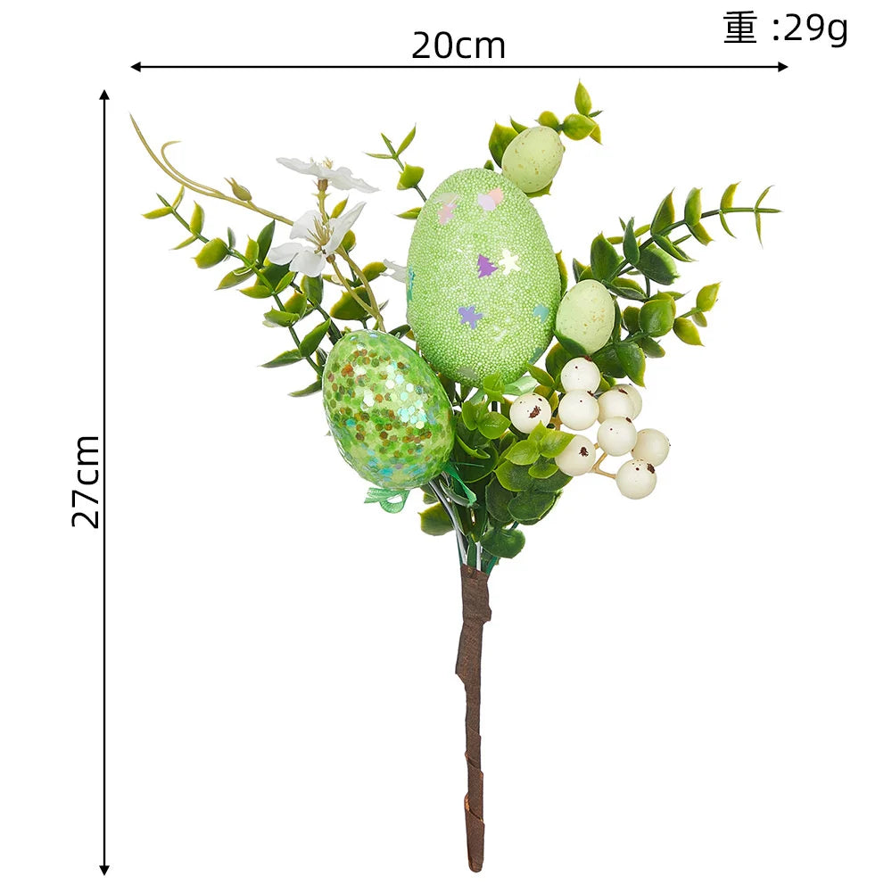 Easter Eggs Branch DIY Tree Artificial Flower Arrangements Bouquets Desktop Decoration Home Office Garden Easter Party Decor