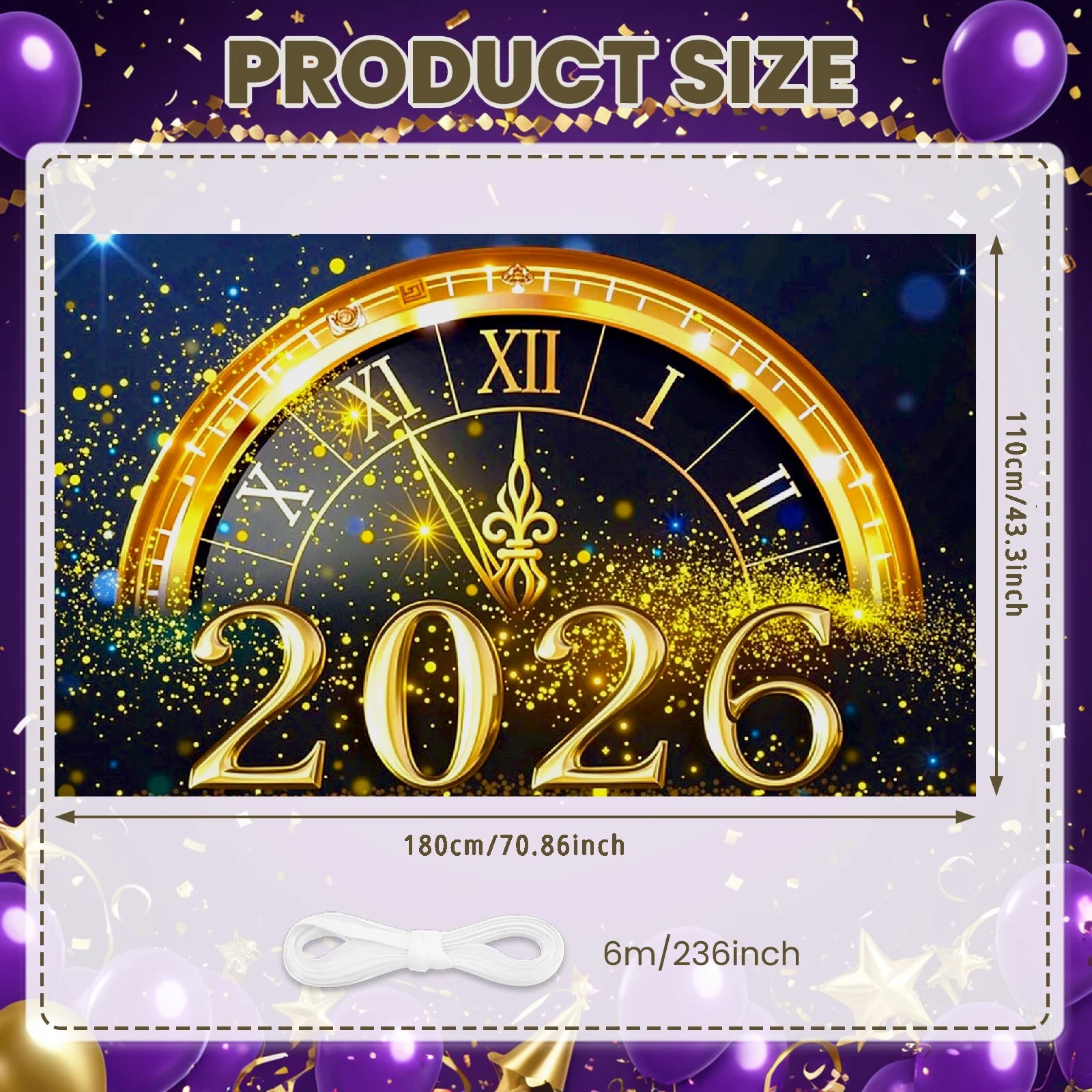 2026 Happy New Year Theme Party Background Banner New Year Celebrate Family Party Decoration Photo Background Decoration