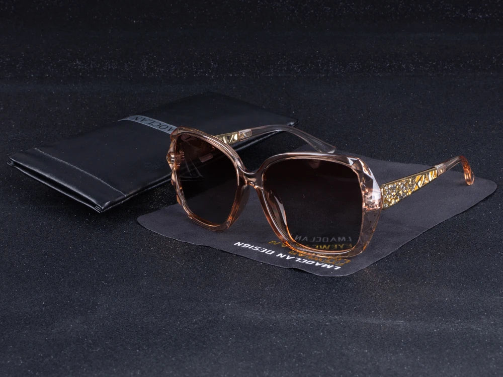 Luxury Brand Design Vintage Polarized Sunglasses Women Ladies Oversized Square Sun Glasses Female Eyewear Oculos UV400 Shades