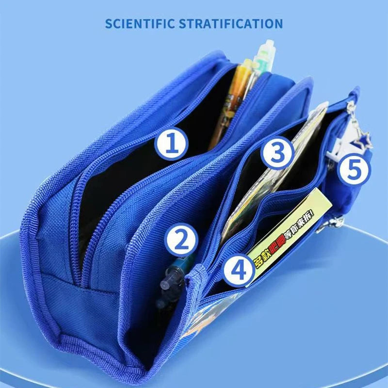 Italian Brainrot Large Capacity Pencil Case Tungtungtung Sahur Stationery Bag Back to School Pen Bag Zipper Boys Pencil Pouch