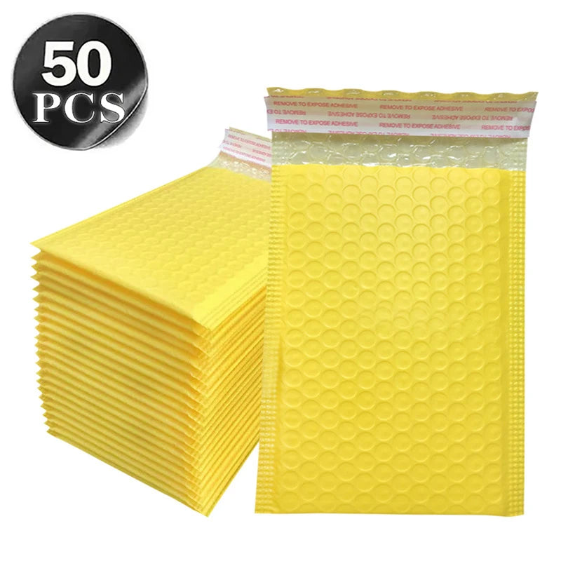 50 Pieces of Self Seal White Bubble Mailing Envelopes with Bubble Padding Designed for Shipping and Packaging Protecting