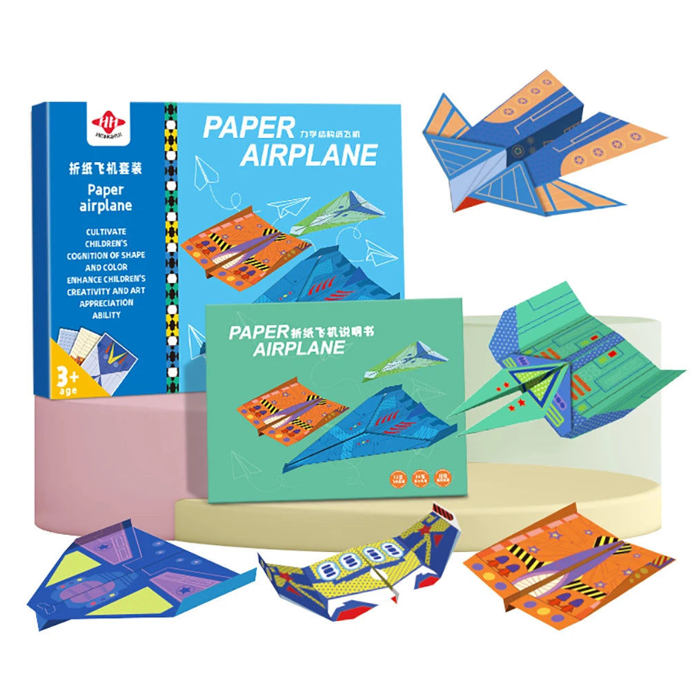 36pcs of Colored Paper - Handcrafted Creative colir Airplane Origami, 3D Origami Manual DIY, Holiday and Birthday Gifts for kids