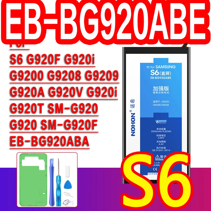 NOHON Battery For Samsung Galaxy S8 S9 Plus S10e S10 S20 Ultra S21 FE S10x Note 10 Plus 8 S7 Edge S6 S5 A50 A30 A30S Batteries