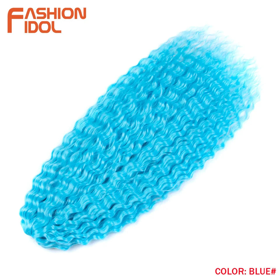 FASHION IDOL Ariel Twist Crochet Hair Synthetic 22 Inch 300g 3 Bundles Water Wave Hair Extensions Ombre Blonde Braid Curly Hair