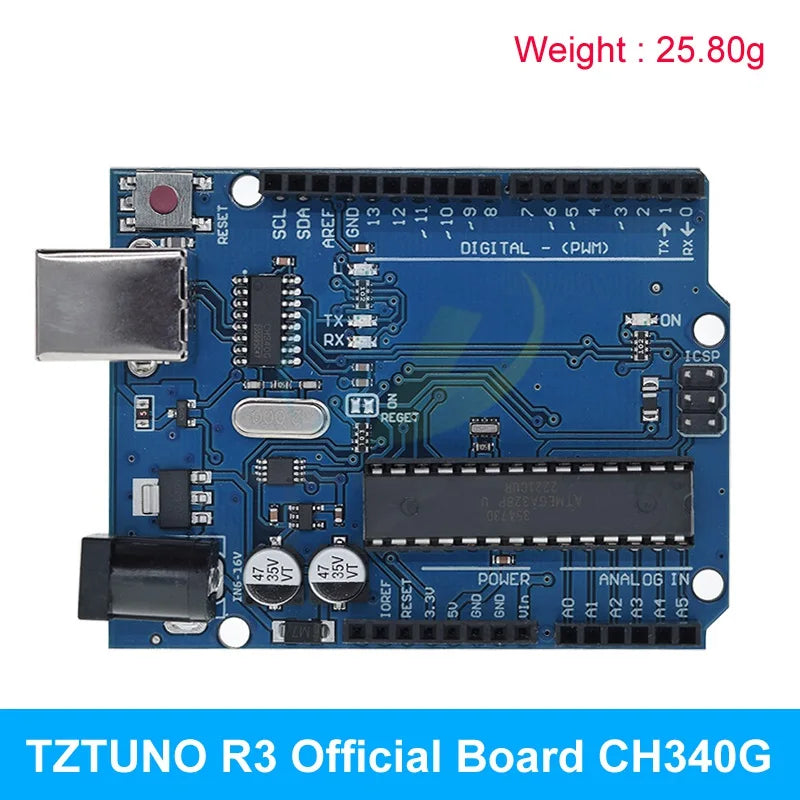 TZTUNO R3 Development Board ATMEGA328P CH340 / ATEGA16U2 Compatible For Arduino With Cable UNOR3 Proto Shield Expansion Board