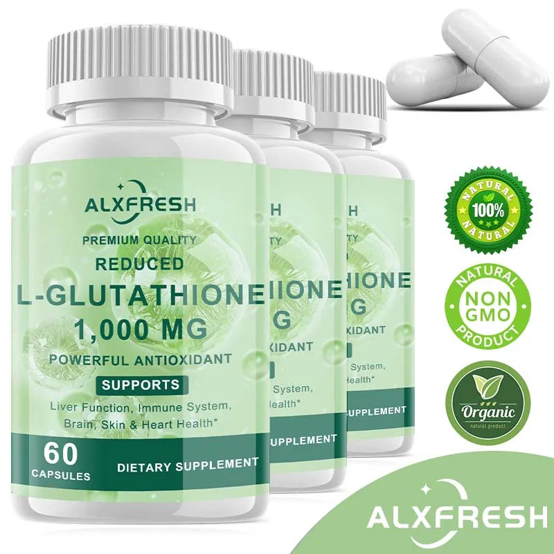 Glutathione Capsules For Skin Whitening Anti-aging Benefits Support Brain Health Boost Energy Relieve Fatigue Enhance Immunity