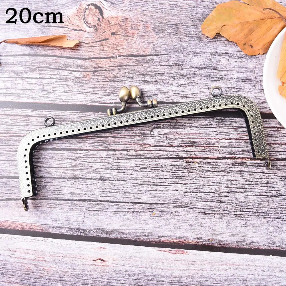 1PCS Bronze DIY Purse Handbag Handle Coins Bags Metal Kiss Clasp Lock Frame New Fashion Handle 8.5/10.5/12.5/15/16/18/20cm