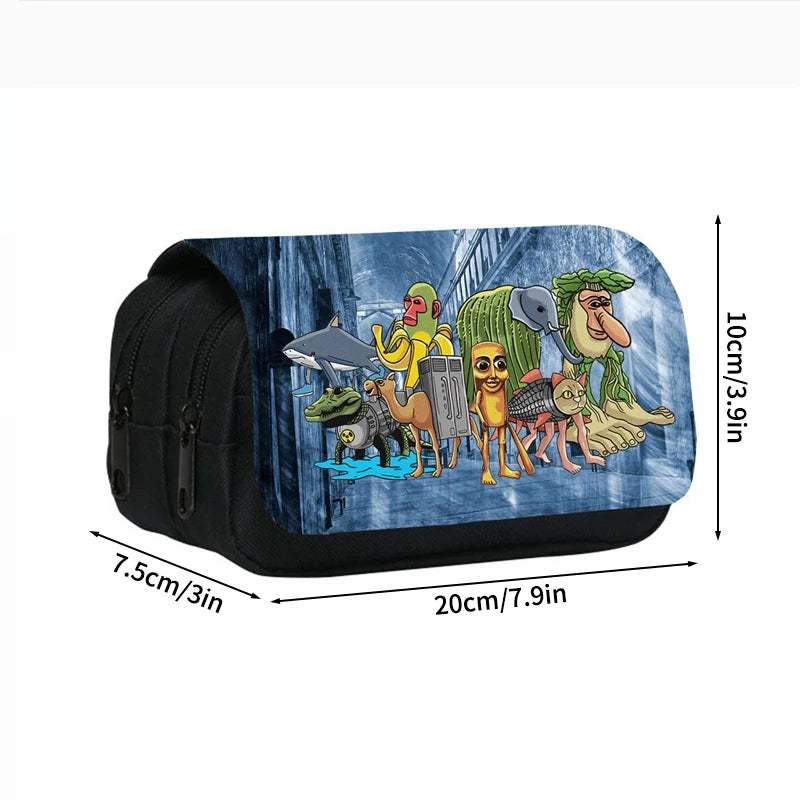 Italian Brainrot Large Capacity Pencil Case Tungtungtung Sahur Stationery Bag Back to School Pen Bag Zipper Boys Pencil Pouch