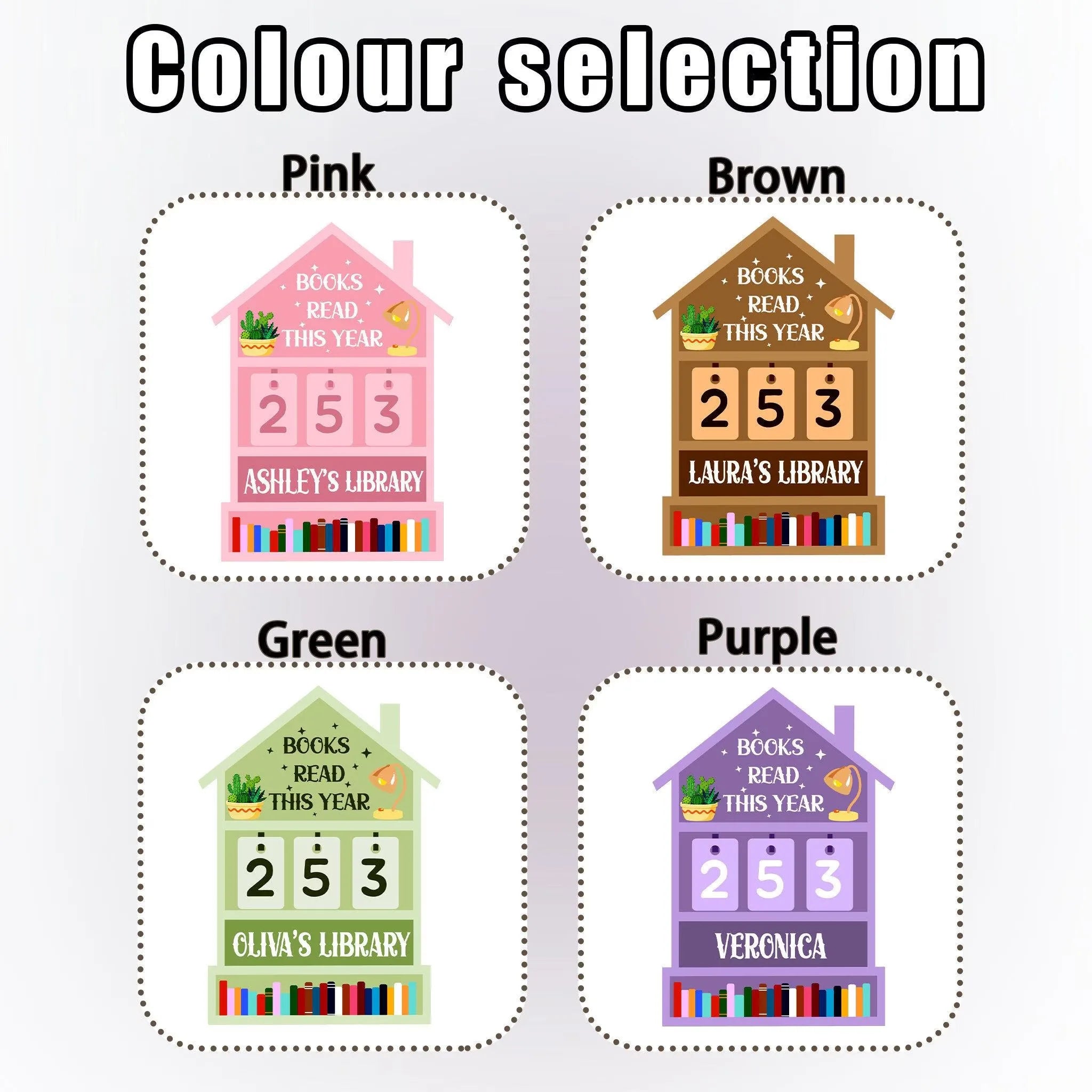 Custom Name Wooden Book Read This Year Counter Reading Challenge Tracker Bookshelf Decoration Bookish Gift for Bookworm Readers