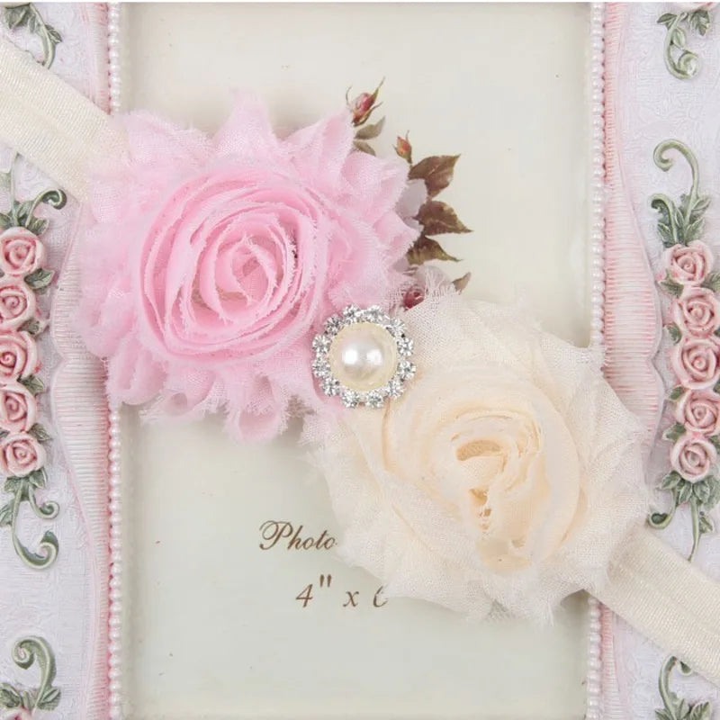 Baby Headband Girl Newborn Kids Children Flower Pearl Floral Rubber Bands Hair Accessory Christmas Gift Turban Bow Photography