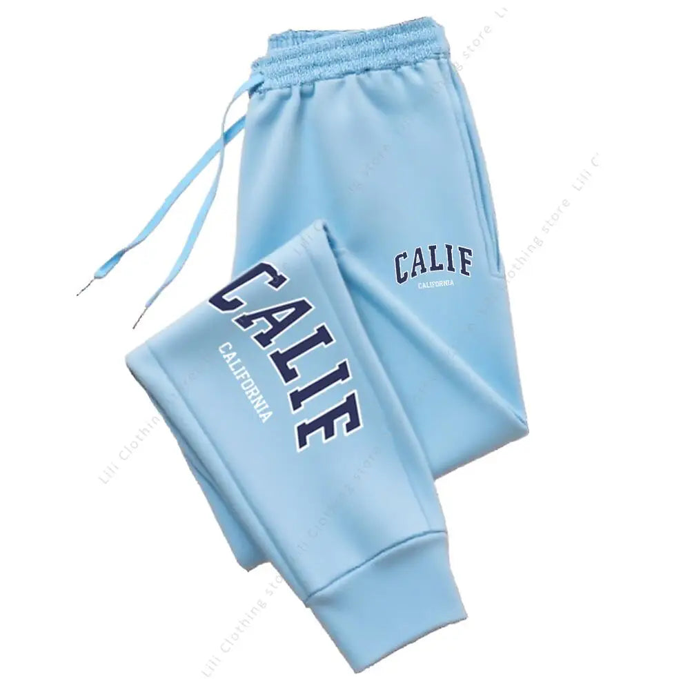 Women's Pants High Quality Trousers Autumn Winter CALIF Letter Print Casual Sports Sweatpants Outdoor Running Jogger Pants Woman