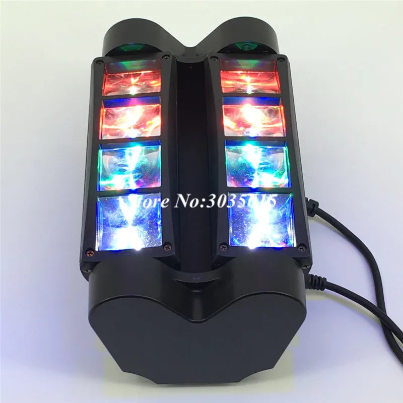 Mini LED 8x3W RGBW Moving Head Light LED Spider Beam Stage Lighting DMX 512 Spider Light Good for DJ Nightclub Party