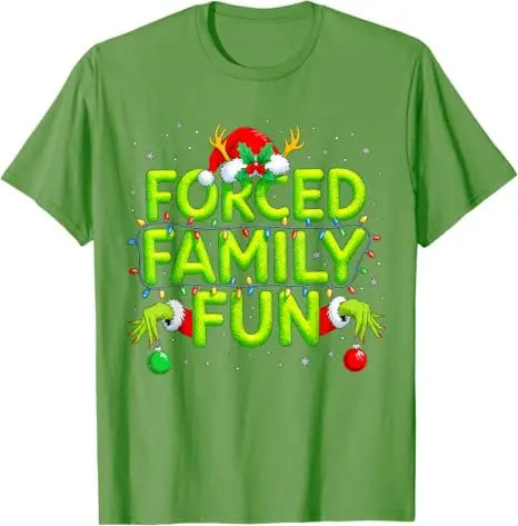Funny Forced Family Fun Christmas Holiday Shirt Men Elf T-Shirt Fashion Xmas Costume Novelty Gift Y2k Humor Saying Tee Pajamas