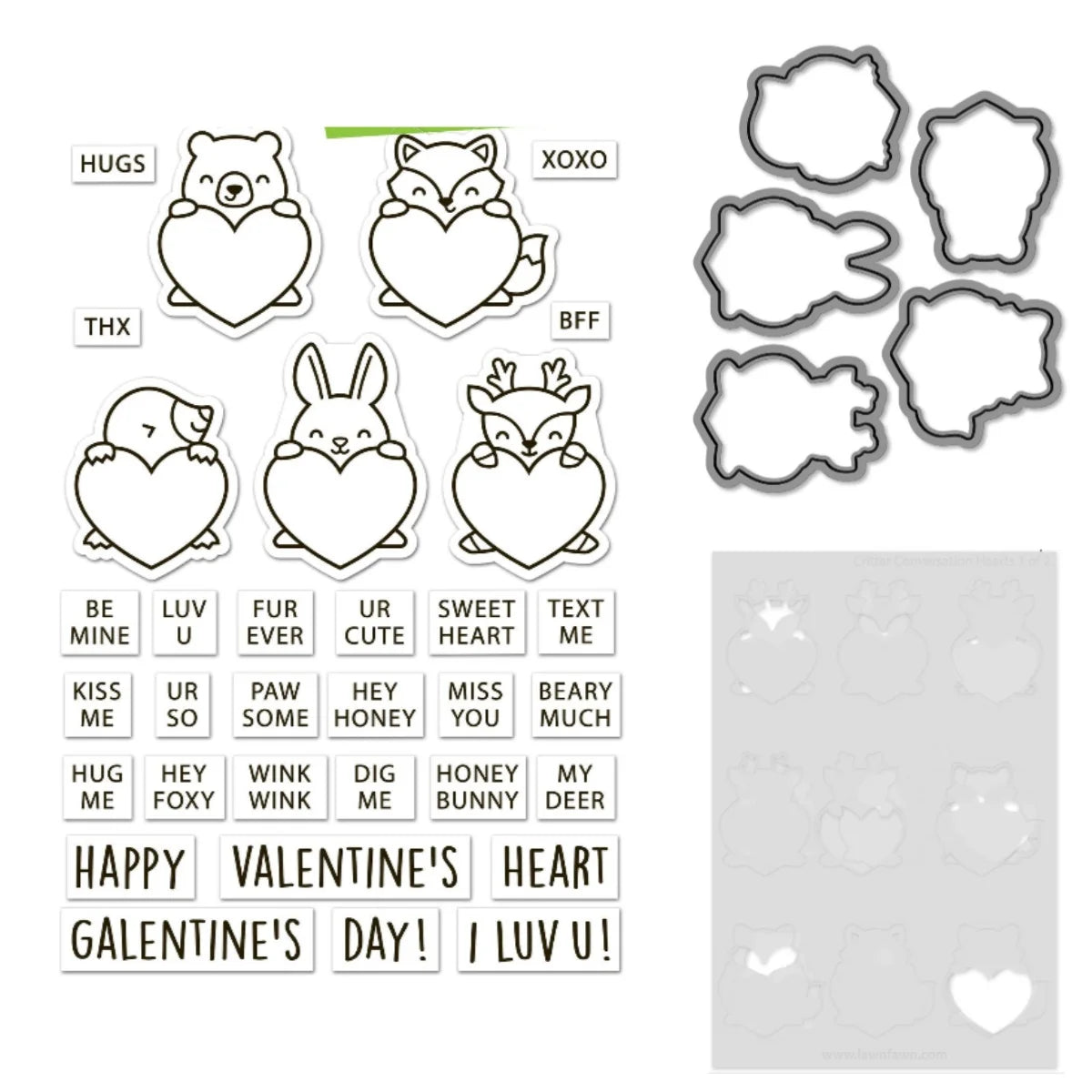 Valentine's Day 2026 New Love Blooms Candy Hearts  Paper Clips Metal Cutting Dies Clear Stamps Stencil For DIY Scrapbook Diary