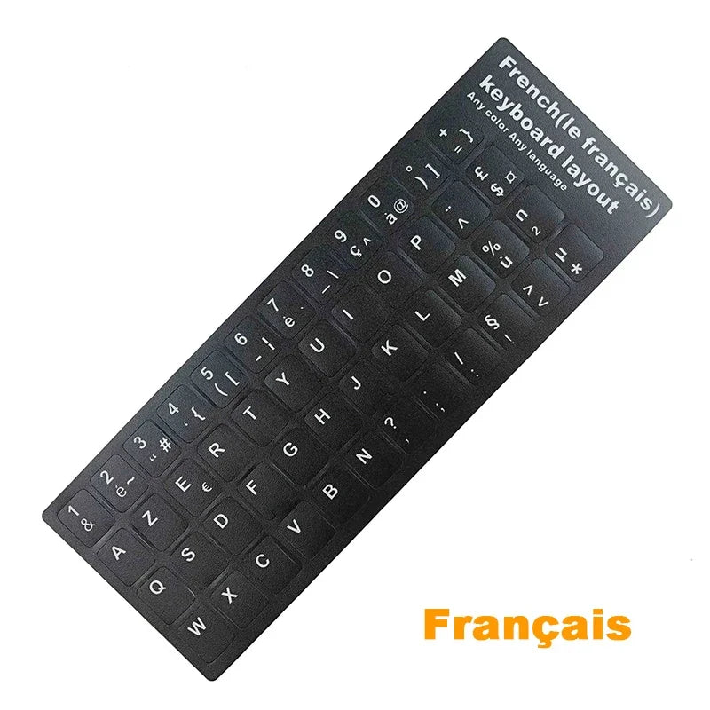 Russian French English Arabic Spanish Portuguese Hebrew Keyboard Stickers Letter Alphabet Layout Sticker For Laptop Desktop PC
