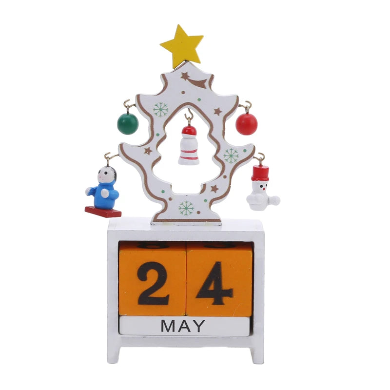 2024 New Year Countdown Calendar Elk Snowman DIY Wooden Ornaments Navidad Christmas Decoration Christmas Gift Kids Natal Noel